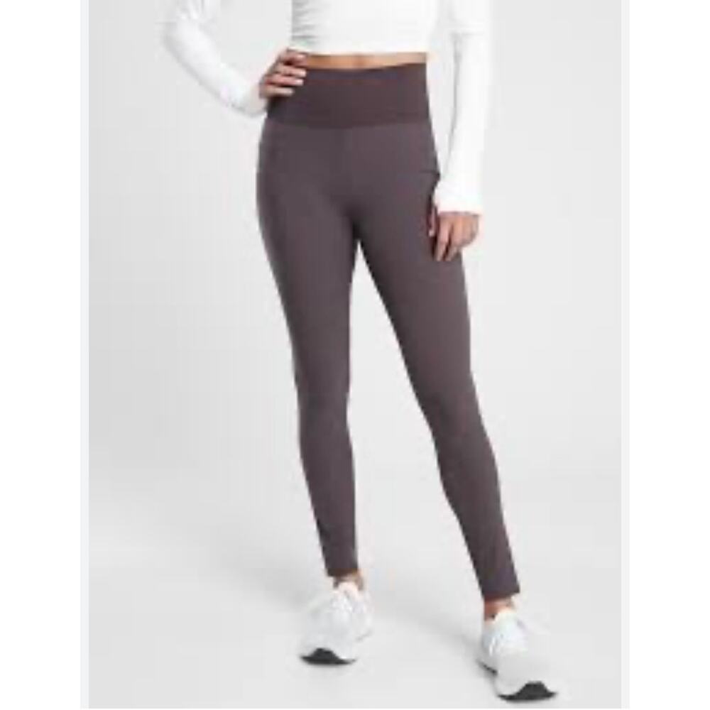 Athleta Women's Quest Hybrid Tight Leggings Activewear Yoga Gym Brown Size 2‎